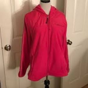 Aerie Hot Pink Fleece Zip Up Hoodie Large